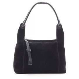 Bolso de mano Gucci en cuero gamuza negro