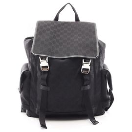 Gucci Large Backpack in Black Canvas and Leather