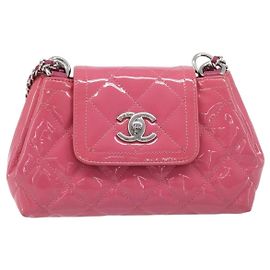 Chanel Mademoiselle Lock Chain Quilted Patent