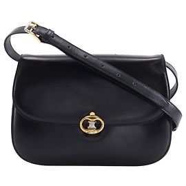 Céline Celine Vintage Triomphe Flap Leather Medium