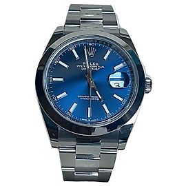 Rolex Datejust 41 Oyster Perpetual Acciaio Inossidabile Quadrante Blu