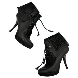 Botines de cordones Christian Dior en piel negra
