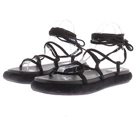 Khaite Black Suede Sandals