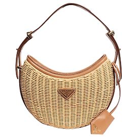 Prada Arqué-Tasche aus braunem Weidengeflecht