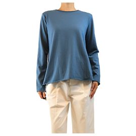 Autre Marque Blaues Woll-Oberteil langärmlig - size L