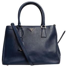 Prada Borsa Galleria 2way in pelle Saffiano blu
