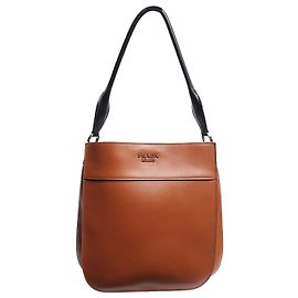 Prada Borsa a tracolla City in pelle di vitello marrone