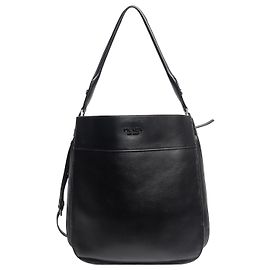 Prada Bolsa de ombro Margit em couro preto