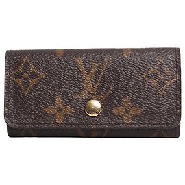 Louis Vuitton Portallaves Monogram 4 Key Holder Marrón
