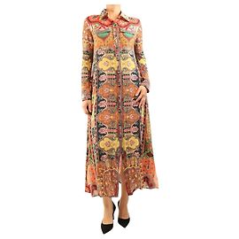 Etro Multicolour printed button down dress - size UK 10