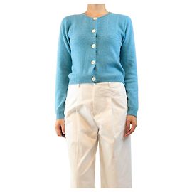 Autre Marque Cardigan en cachemire bleu - size UK 12