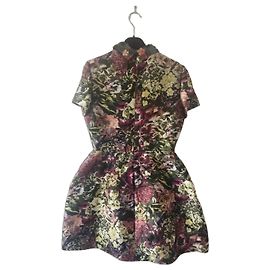 Abito corto in jacquard di seta floreale Valentino