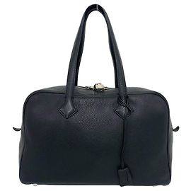 Hermès Borsa Tote HERMES Victoria 35 in pelle Taurillon Clemence nera