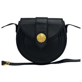 Borsa a tracolla vintage in pelle nera Yves Saint Laurent