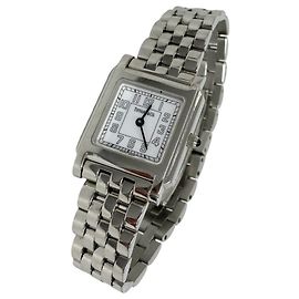 Autre Marque Tiffany Classic Square Quarzarmbanduhr aus Edelstahl