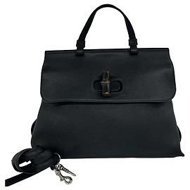 Borsa a tracolla 2-way GUCCI Daily Bamboo in pelle