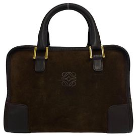 Borsa a mano Loewe Vintage Amazona 28 Anagram in pelle scamosciata
