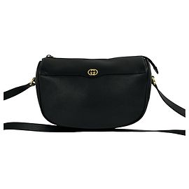 Borsa a tracolla Gucci Vintage GG Logo in pelle nera
