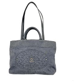 Chanel 2-Way Handtasche aus grauem Denim