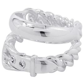 Hermès Anillo Banda Inflexible Hermes Boucles Sellier en Plata 925