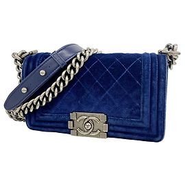 Borsa a tracolla Chanel Boy Chain in Navy