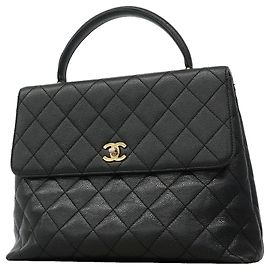 Borsa Chanel Matelassé in pelle caviar nera