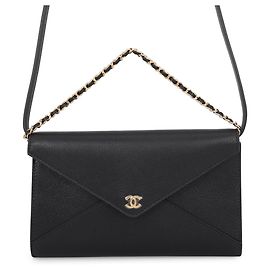 Chanel Schultertasche aus schwarzem Leder
