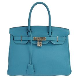 Hermès Hermes Birkin Blue Togo con Hardware Palladium 30