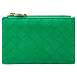 Portafoglio bi-fold Intrecciato Bottega Veneta in Parakeet Green