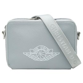 Borsa a tracolla in pelle grigia Christian Dior x Nike Air Jordan