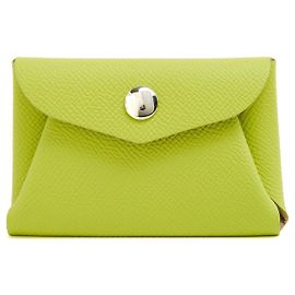 Moynat Paris Porta carte in pelle verde lime