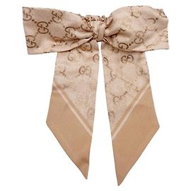 Scrunchie in seta Gucci in beige e rosa