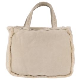 Chanel Vintage East West Tote Shearling and Suede