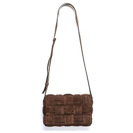 Bottega Veneta Cassette Padded Schultertasche Noisette Braun Wildleder