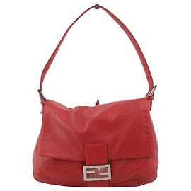 Fendi Mamma Baguette Zucca patent leather medium