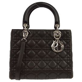Christian Dior Lady Dior Cannage Quilt Lambskin Medium