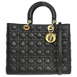 Christian Dior Lady Dior Cannage Quilt Lambskin Large