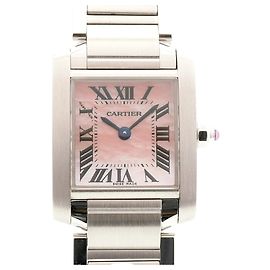 Cartier Tank Française SM W51028Q3 Damenuhr Rosa Zifferblatt