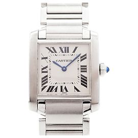 Cartier Tank Française MM W51003Q3 Uhr Elfenbeinfarbenes Zifferblatt