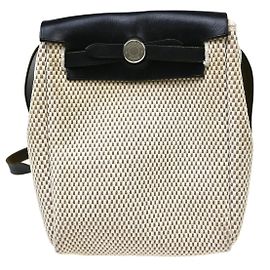 Hermès Herbag Toile and Leather GM