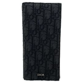 Christian Dior Oblique Jacquard Vertikales Langportemonnaie