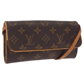 LOUIS VUITTON Monogram Pochette Twin PM Shoulder Bag M51854 LV Auth ti3996