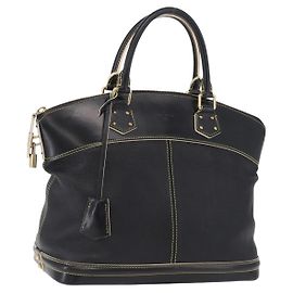 LOUIS VUITTON Suhari Lockit PM Hand Bag Leather Black M91888 LV Auth bs36825V