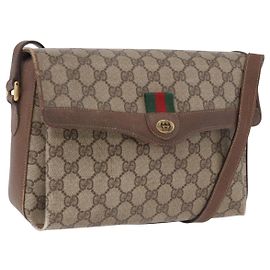 Bolso de hombro GUCCI GG Supreme Web Sherry Line PVC Beige 904 02 084 Auth ka6093