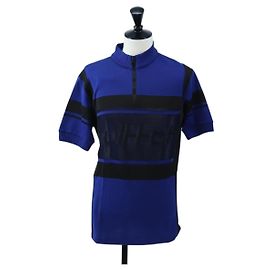 LOUIS VUITTON Top da ciclismo in jacquard di cotone "L" Blue Black LV Auth 202325M