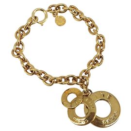Céline Pulsera Circle CELINE metal Gold Tone Auth SW2830