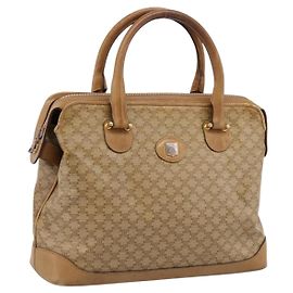 Céline Borsa a mano CELINE Macadam Canvas PVC Beige Gold Auth 202687