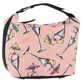 Borsa a tracolla CHANEL motivo gelato in tela rosa e nero CC Auth 201171V