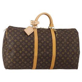LOUIS VUITTON Monogram Keepall 55 Boston Bag M41424 LV Auth 199046A