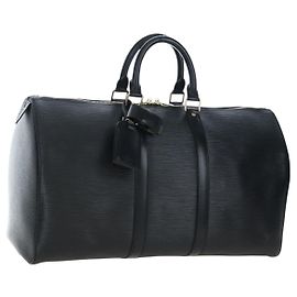 LOUIS VUITTON Epi Keepall 45 Boston Bag Black M42972 LV Auth am12520SAV